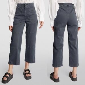 Frame Stright Leg Crop Utility Pants Womens Size 25 Navy Minimalist Casual Boho